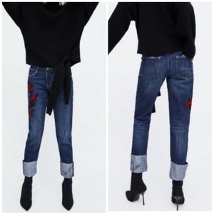 NEW Zara Trafaluc Distressed Cigarette Jeans